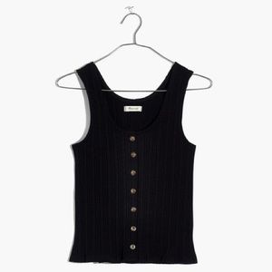 Madewell ribbed button front tank top